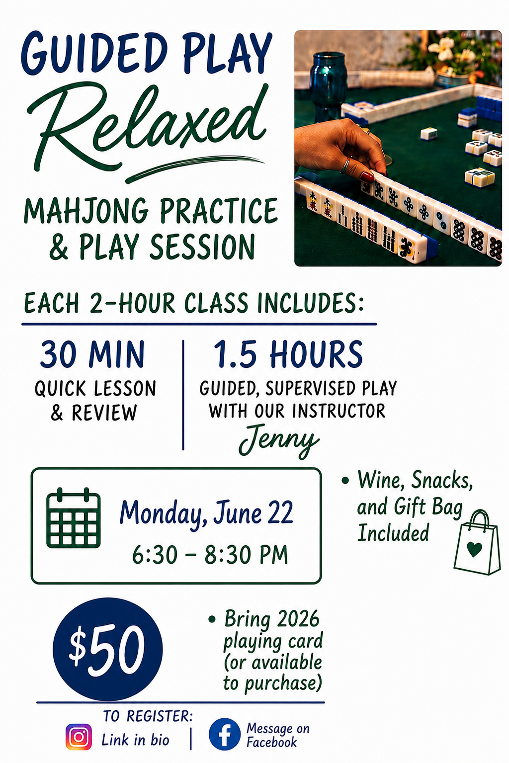 Guided Play Mahjong Class June 22 6:30